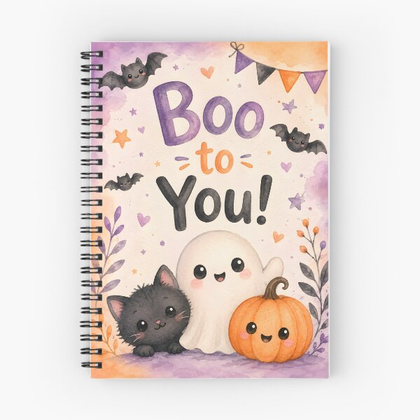Item preview, Boo to You – Cute Kawaii Halloween Ghost, Black Cat & Pumpkin designed and sold by blankTeeShirt.