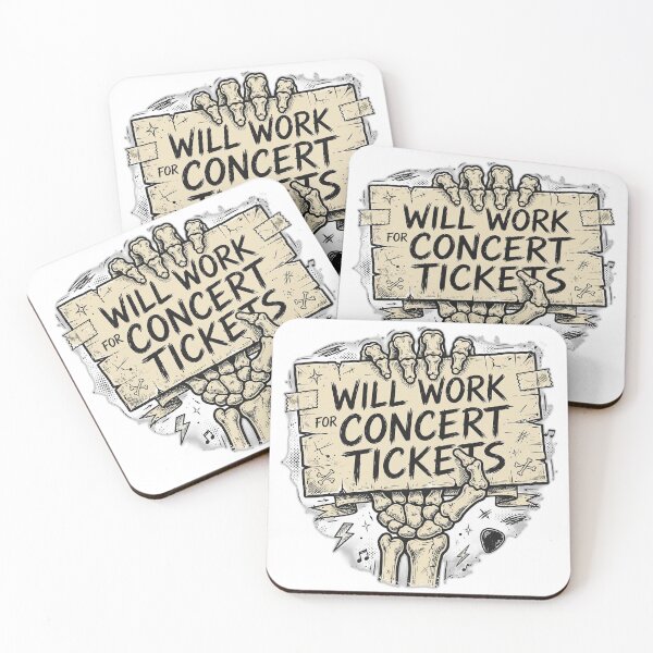 Item preview, Will Work For Concert Tickets Shirt - Funny Music Fan Tee designed and sold by FitEnvy.