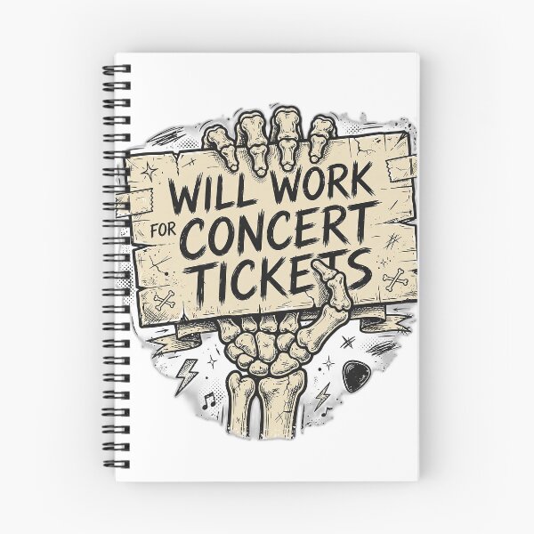 Item preview, Will Work For Concert Tickets Shirt - Funny Music Fan Tee designed and sold by FitEnvy.