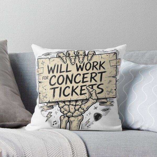 Item preview, Will Work For Concert Tickets Shirt - Funny Music Fan Tee designed and sold by FitEnvy.