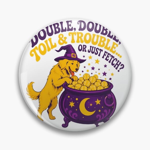 Item preview, Halloween Golden Retriever Cauldron Witch Dog Toil Trouble designed and sold by chattsuede.