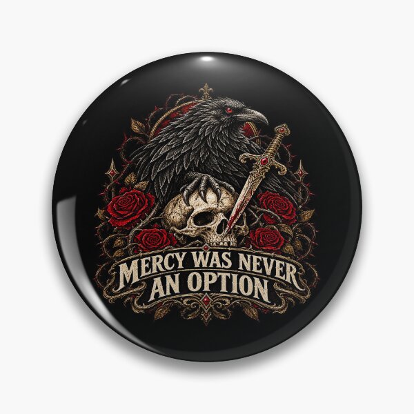 Item preview, Mercy Was Never An Option – Gothic Raven Skull Dark Fantasy designed and sold by TheInkRaven.