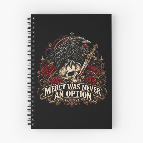 Item preview, Mercy Was Never An Option – Gothic Raven Skull Dark Fantasy designed and sold by TheInkRaven.