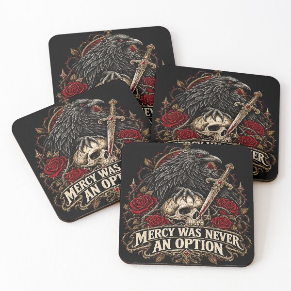Item preview, Mercy Was Never An Option – Gothic Raven Skull Dark Fantasy designed and sold by TheInkRaven.