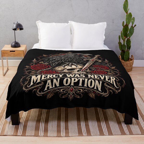 Item preview, Mercy Was Never An Option – Gothic Raven Skull Dark Fantasy designed and sold by TheInkRaven.