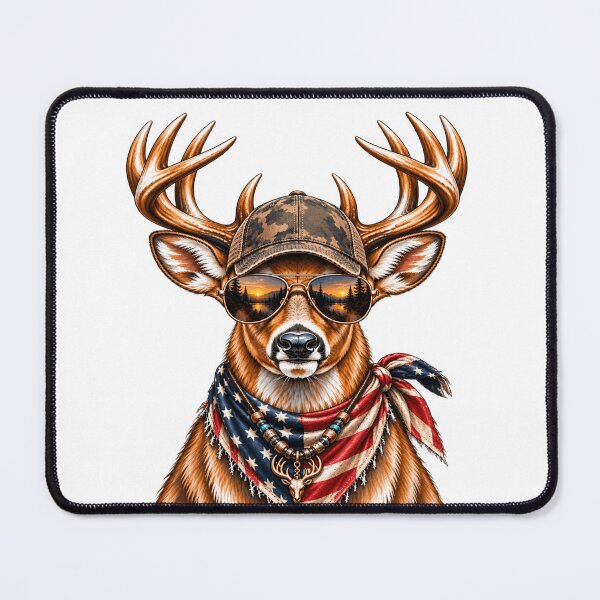 Item preview, Glamorous Deer Jeweled Glasses Pearl Necklace Stylish Buck Wildlife Art designed and sold by 76Valeria.