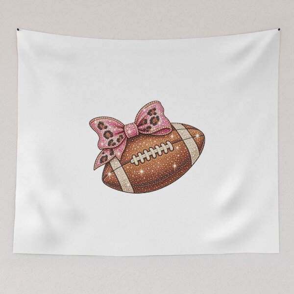 Item preview, Gameday Glam Sparkly Rhinestone Football With Pink Leopard Bow designed and sold by DYALEEZ-XCR.