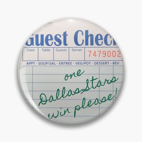 Item preview, Dallas Stars Receipt inspired button-pin-sticker designed and sold by Victoriagreenjewelry.