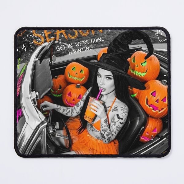 Item preview, SP00KY‑R1D3 H4UNT‑DR1FT: The Witch‑Car Rebel Running Full Pumpkin‑Lore Voltage designed and sold by Print Fiction.