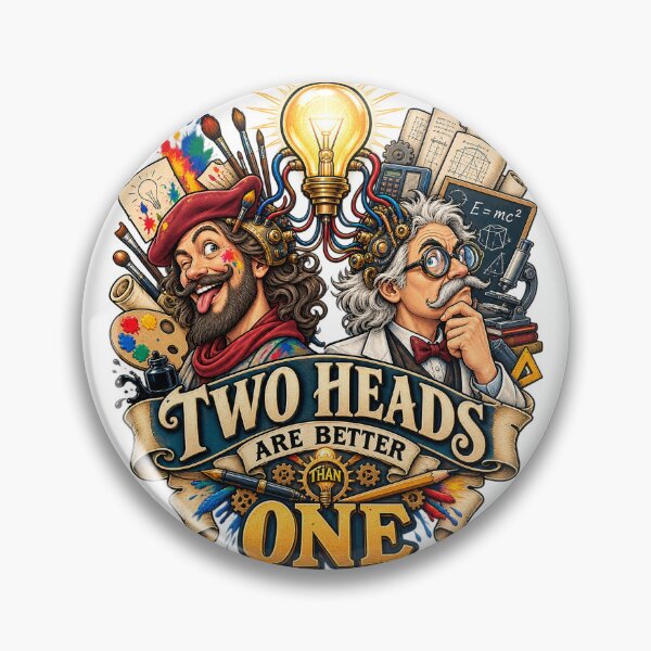 Item preview, Two Heads Are Better Than One Art And Science Collaboration Retro Graphic Tee Design designed and sold by Nubian Style.