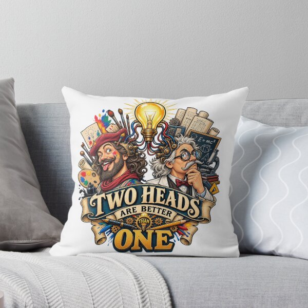 Item preview, Two Heads Are Better Than One Art And Science Collaboration Retro Graphic Tee Design designed and sold by Nubian Style.