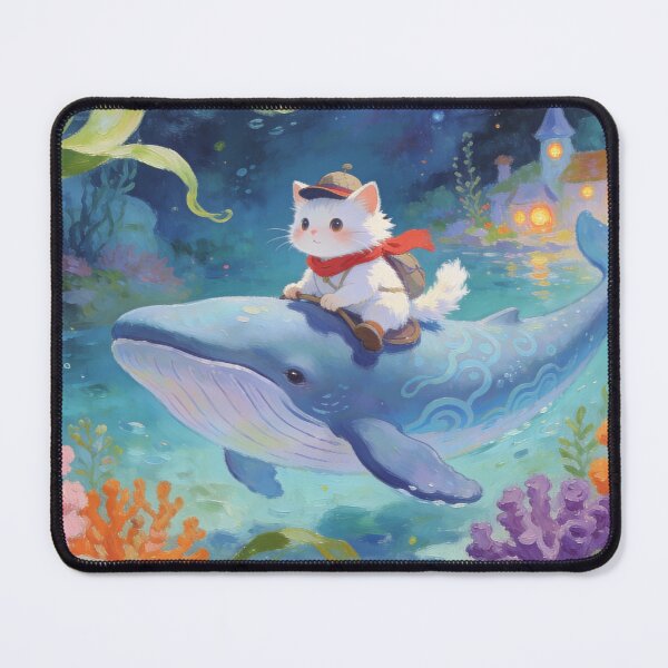 Item preview, A Cat’s Magical Ride on the Ocean Whale designed and sold by BlareBlare.