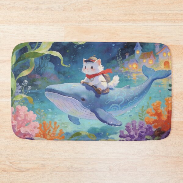Item preview, A Cat’s Magical Ride on the Ocean Whale designed and sold by BlareBlare.