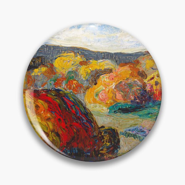 Item preview, Autumn farmhouse landscape painting print by Konrad Magi designed and sold by Jéanpaul  Ferro.