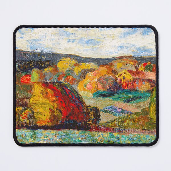 Item preview, Autumn farmhouse landscape painting print by Konrad Magi designed and sold by Jéanpaul Ferro.
