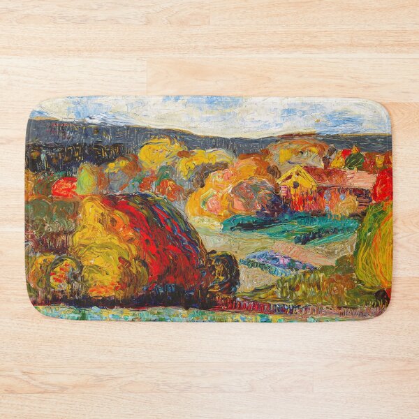 Item preview, Autumn farmhouse landscape painting print by Konrad Magi designed and sold by Jéanpaul  Ferro.