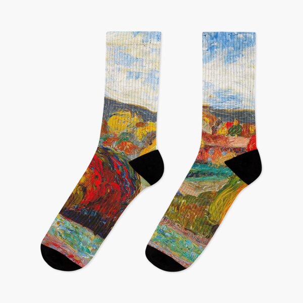 Item preview, Autumn farmhouse landscape painting print by Konrad Magi designed and sold by Jéanpaul  Ferro.