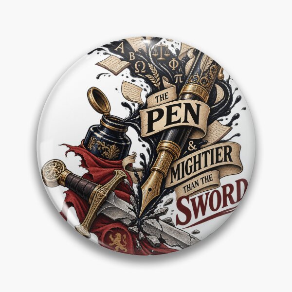 Item preview, The Pen Is Mightier Than The Sword - Vintage Typography Art designed and sold by Nubian Style.