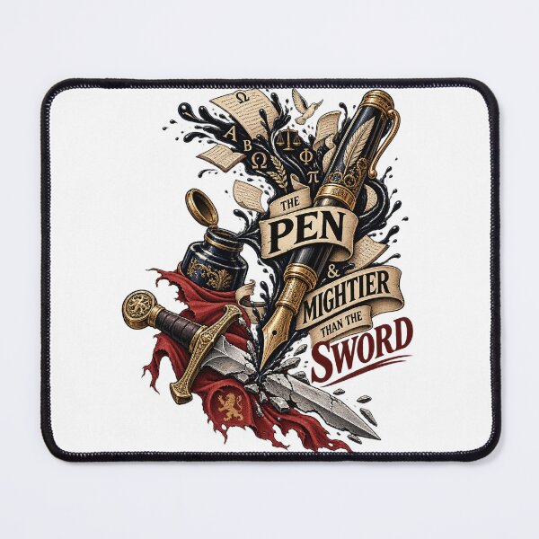 Item preview, The Pen Is Mightier Than The Sword - Vintage Typography Art designed and sold by Nubian Style.