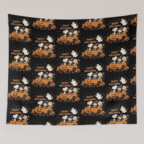 Item preview, Happy Halloween Peanuts Pumpkin Car Snoopy Lucy Charlie Brown designed and sold by Dravienart.