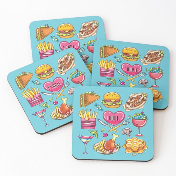 Item preview, Foodie Love (on Aqua) designed and sold by PawsitiveMum3.