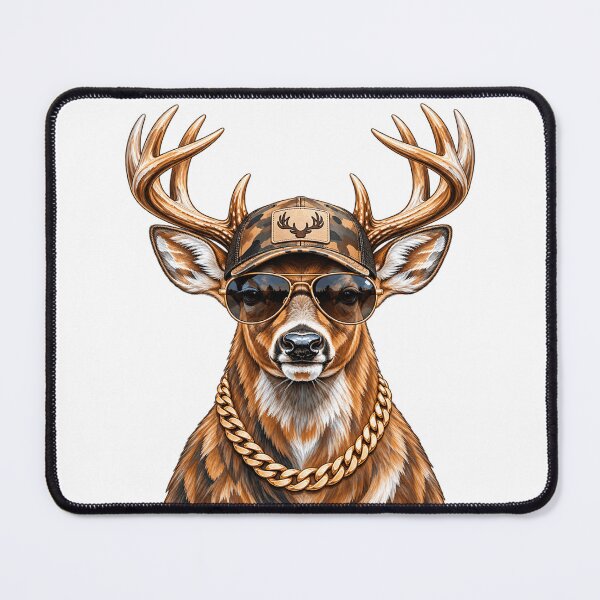 Item preview, Glamorous Deer Jeweled Glasses Pearl Necklace Stylish Buck Wildlife Art designed and sold by 76Valeria.