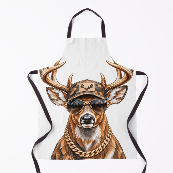 Item preview, Glamorous Deer Jeweled Glasses Pearl Necklace Stylish Buck Wildlife Art designed and sold by 76Valeria.