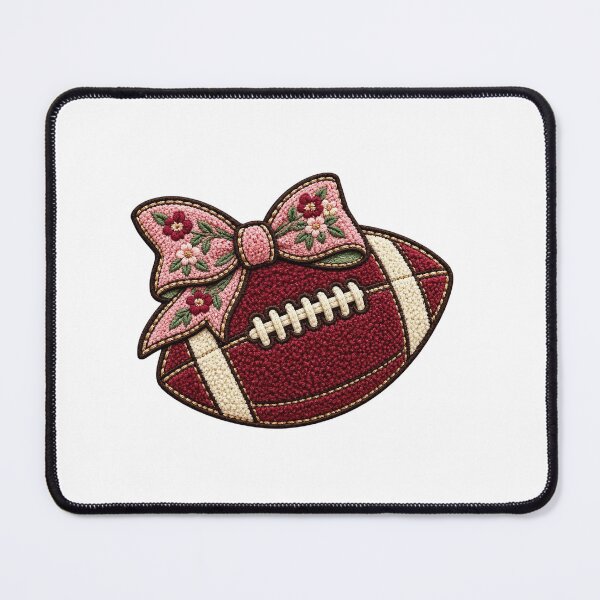 Item preview, Coquette Football With Pink Floral Bow Embroidered Game Day Graphic designed and sold by DYALEEZ-XCR.