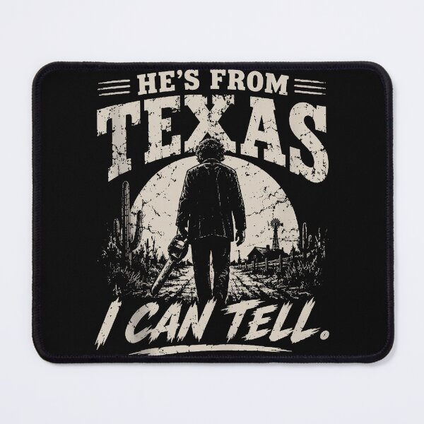 Item preview, Hes From Texas I Can Tell Leatherface Back View Chainsaw Rural Night Scene Horror Apparel designed and sold by slmfams.