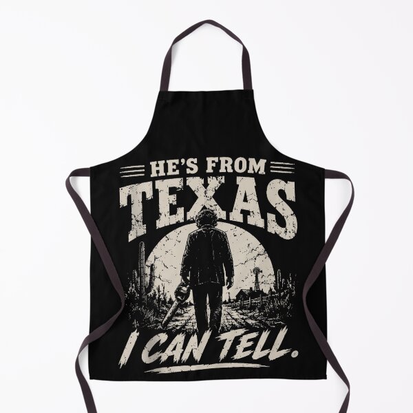 Item preview, Hes From Texas I Can Tell Leatherface Back View Chainsaw Rural Night Scene Horror Apparel designed and sold by slmfams.
