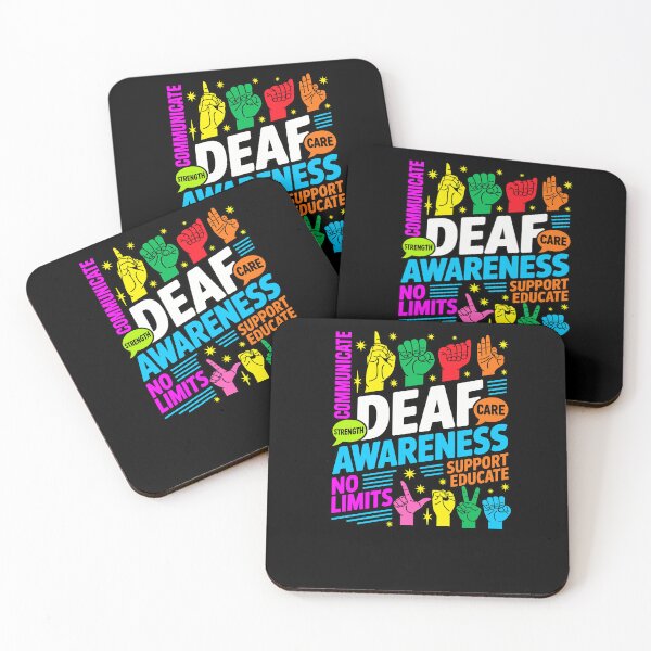 Item preview, Deaf Awareness No Limits Communicate Strength Support Educate Care Colorful ASL Hands Apparel designed and sold by slmfams.