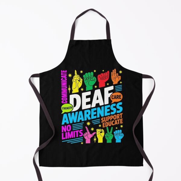 Item preview, Deaf Awareness No Limits Communicate Strength Support Educate Care Colorful ASL Hands Apparel designed and sold by slmfams.