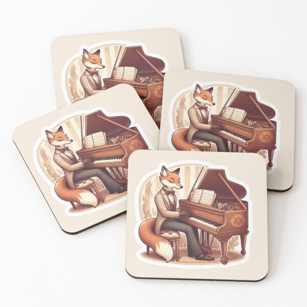 Item preview, Elegant Fox Pianist Playing Grand Piano Vintage Music designed and sold by Safe Haven Pets.