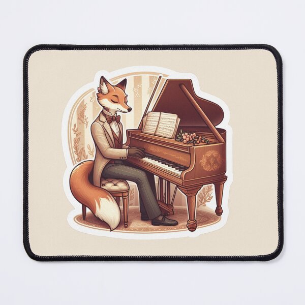Item preview, Elegant Fox Pianist Playing Grand Piano Vintage Music designed and sold by Safe Haven Pets.