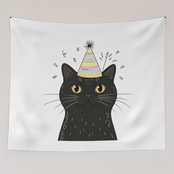 Item preview, Cute Black Cat Birthday Party Hat Confetti designed and sold by PetalsPaws.