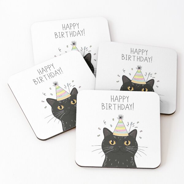 Item preview, Cute Black Cat Birthday Party Hat Confetti designed and sold by PetalsPaws.