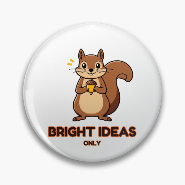 Item preview, Bright Ideas Only Squirrel Sticker – Cute Squirrel with Glowing Acorn Light Bulb designed and sold by NKWealthDesign.