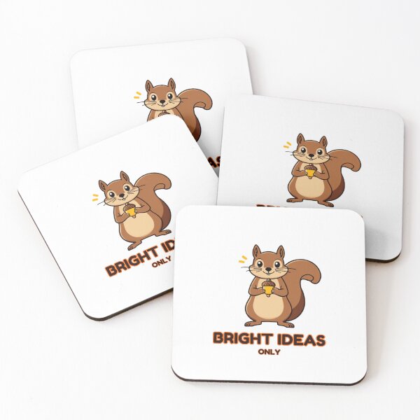 Item preview, Bright Ideas Only Squirrel Sticker – Cute Squirrel with Glowing Acorn Light Bulb designed and sold by NKWealthDesign.