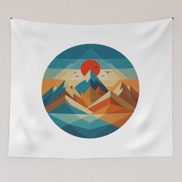 Item preview, Geometric Sunset Mountain Peaks designed and sold by GabeMountainArt.