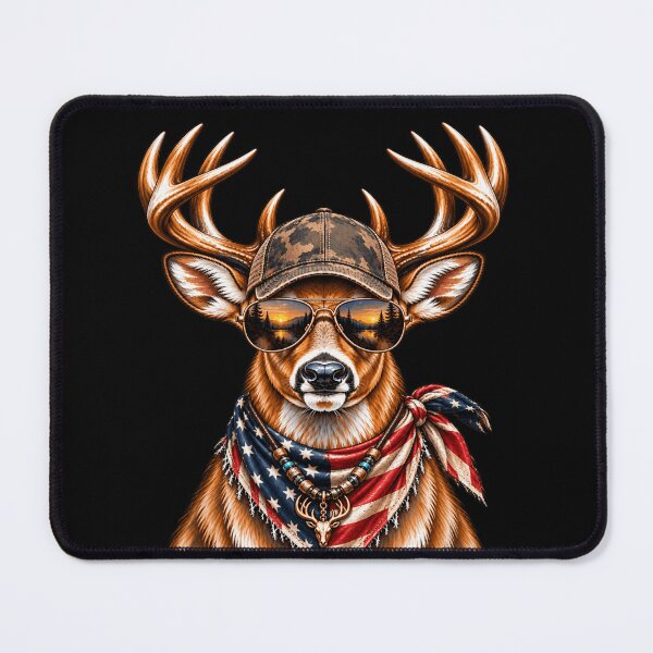 Item preview, Glamorous Deer Jeweled Glasses Pearl Necklace Stylish Buck Wildlife Art designed and sold by 76Valeria.