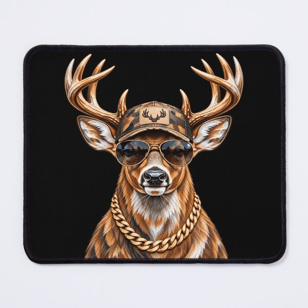 Item preview, Glamorous Deer Jeweled Glasses Pearl Necklace Stylish Buck Wildlife Art designed and sold by 76Valeria.