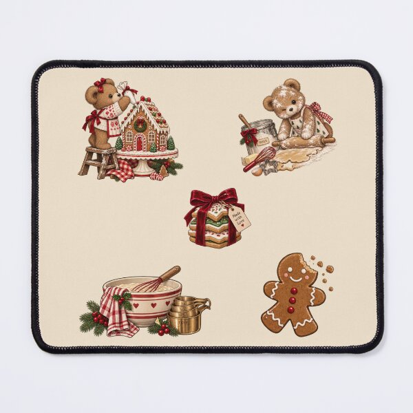 Item preview, Christmas Baking Bears – Gingerbread House & Holiday Cookie Baking designed and sold by SnugbugStudios.