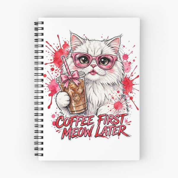 Item preview, Cute Coquette Cat Coffee First Meow Later Pink Glasses designed and sold by olex-Designs.