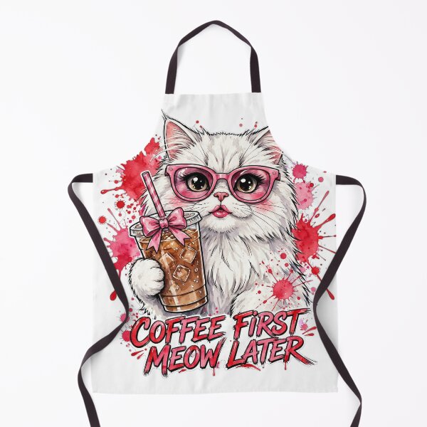 Item preview, Cute Coquette Cat Coffee First Meow Later Pink Glasses designed and sold by olex-Designs.