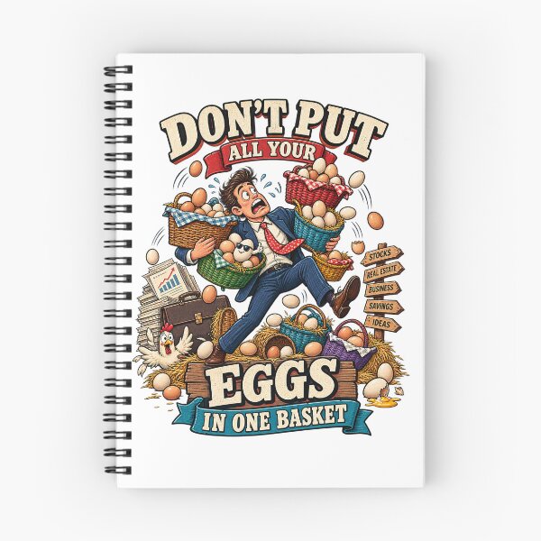 Item preview, Don't Put All Your Eggs In One Basket Finance Investment Humor Graphic Tee Design designed and sold by Nubian Style.