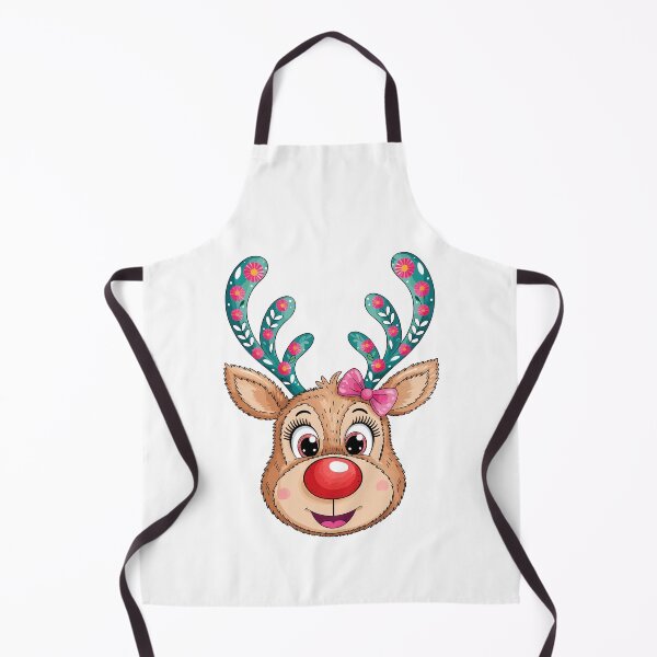 Item preview, Cute Christmas Deer Floral Antlers Pink Bow Festive Design designed and sold by styleonestaa.