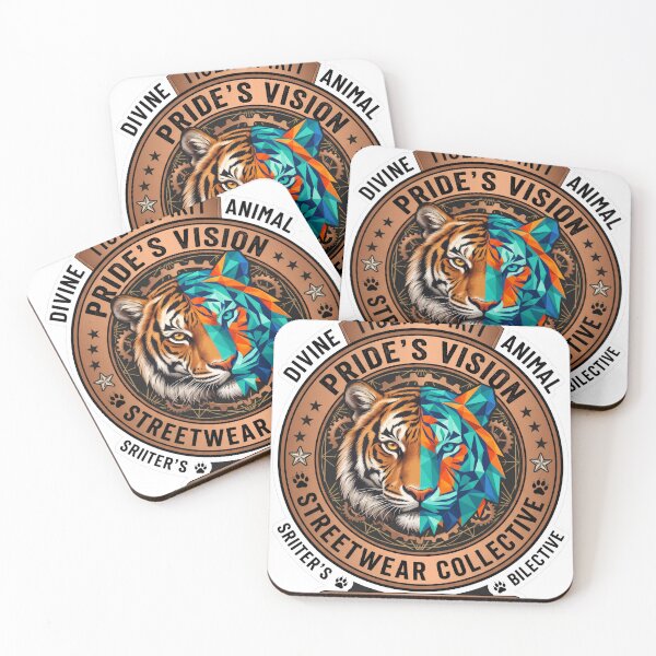 Item preview, Modern Geometric & Realistic Tiger Spirit Split Face Sticker - Wild Ascent Apex Predator Decal designed and sold by FusionArtStyle.
