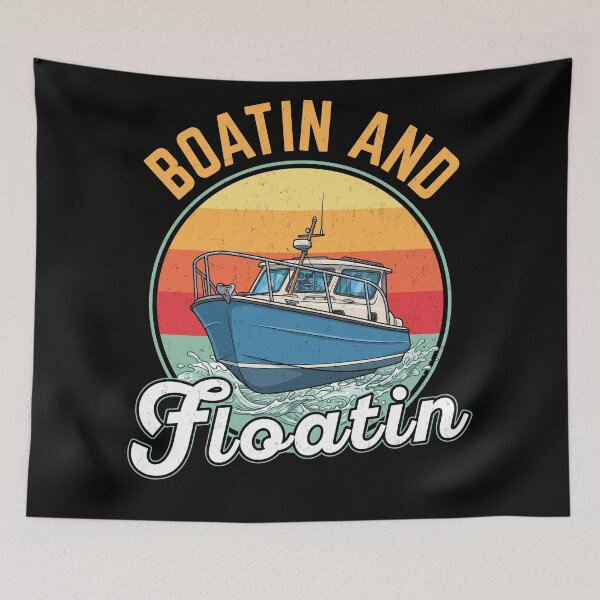 Item preview, Boatin And Floatin Retro Boating Sunset designed and sold by MO DESIGNS.
