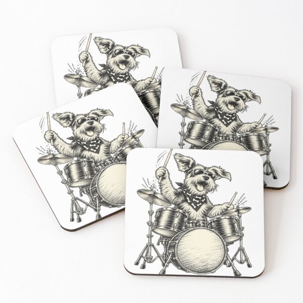 Item preview, Cute Schnauzer Playing Drums Funny Music Dog Drummer Graphic designed and sold by 76Valeria.