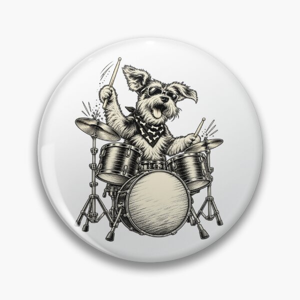Item preview, Cute Schnauzer Playing Drums Funny Music Dog Drummer Graphic designed and sold by 76Valeria.